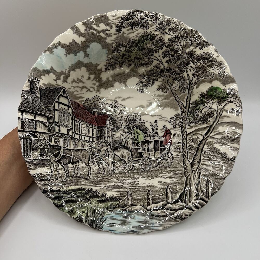 Vintage Myott Royal Mail Staffordshire Bowl 1982 England Coach Stagecoach Scene